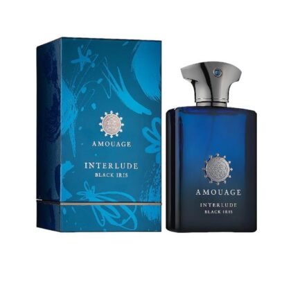 Interlude Black Iris de Amouage: incienso, oud y violeta en una fragancia intensa, elegante y emocionalmente poderosa.