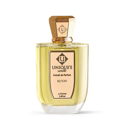 Kutay de Unique'e Luxury, perfume ambarado con whisky, oud y tabaco. Opulencia, misterio y elegancia en cada nota.