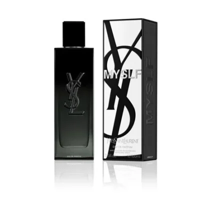 MYSLF de Yves Saint Laurent, fragancia masculina con bergamota, flor de naranjo y pachulí. Autenticidad y elegancia en cada nota.