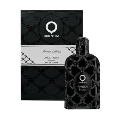 Orientica Amber Noir, perfume unisex con elemí, higo y sándalo. Misterio, elegancia y profundidad en cada nota.