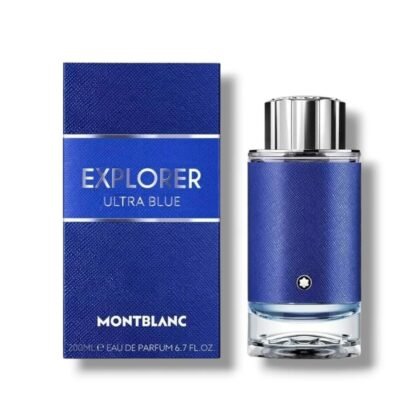Explorer Ultra Blue de Montblanc: frescura cítrica, corazón marino y fondo amaderado en una fragancia masculina y aventurera.