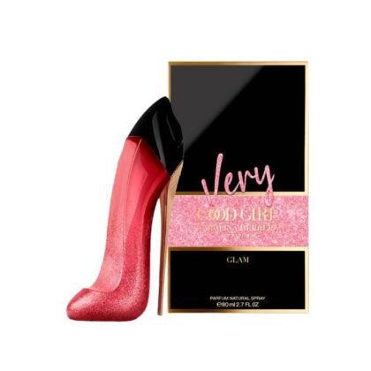 Very Good Girl Glam de Carolina Herrera: perfume con cereza, rosa y vainilla. Audaz, femenino y brillante. Glamour en cada gota.