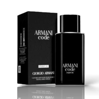 Armani Code Parfum de Giorgio Armani: bergamota, iris y tonka en una fragancia masculina, elegante y seductora. Poder moderno.