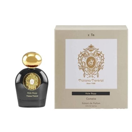Hale Bopp de Tiziana Terenzi: aroma cósmico con rosa, incienso y oud. Intensidad astral y elegancia profunda.