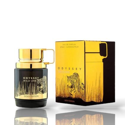 Odyssey Wild One Gold Edition de Armaf: bergamota, lavanda y cuero en una fragancia masculina, intensa y lujosa. Audacia dorada.