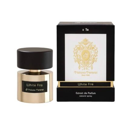 White Fire de Tiziana Terenzi: aroma limpio y mineral con bergamota, rosa y sándalo. Elegancia pura y luminosa.