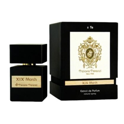 XIX March de Tiziana Terenzi: aroma verde y especiado con eucalipto, lavanda y pachulí. Elegancia natural y carácter audaz.