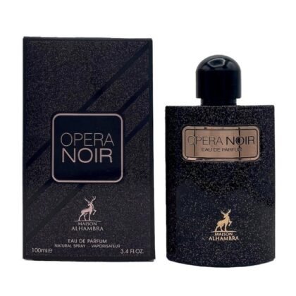 Opera Noir de Maison Alhambra: pera, jazmín y café en una fragancia floral especiada intensa y sensual.