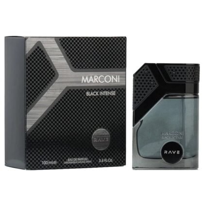 Black Intense de Marconi: cuero, vetiver y ámbar en una fragancia masculina intensa que seduce con misterio y elegancia.