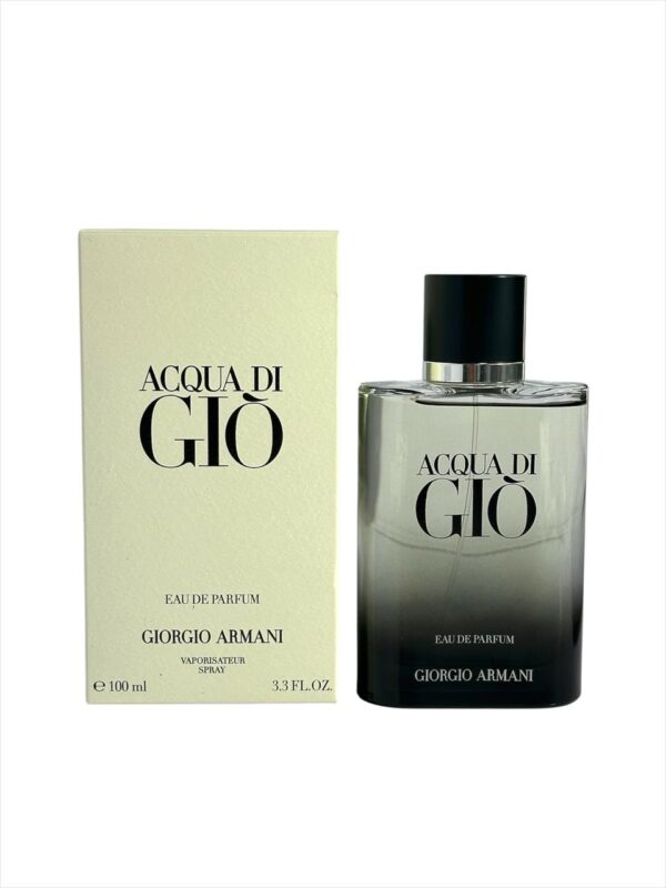 Acqua Di Gio Eau de Parfum: frescura marina, corazón aromático y fondo amaderado. Elegancia duradera para el hombre moderno.