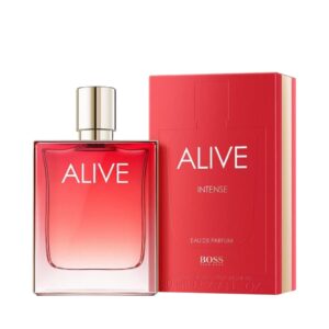 Perfume Alive Intense: frambuesa, vainilla y sándalo en una fragancia femenina poderosa, ideal para mujeres que viven con pasión y confianza.