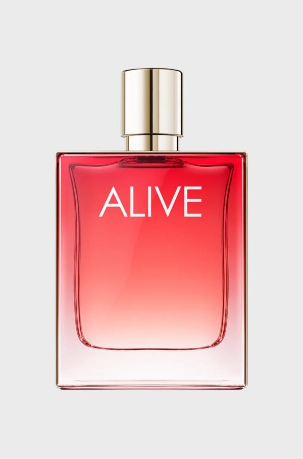 Perfume Alive Intense: frambuesa, vainilla y sándalo en una fragancia femenina poderosa, ideal para mujeres que viven con pasión y confianza.