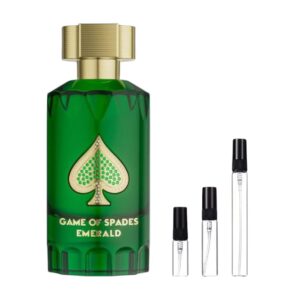 Game Of Spades Emerald: frescura masculina en decants de 3ml a 10ml. Aromas intensos, modernos y seductores.
