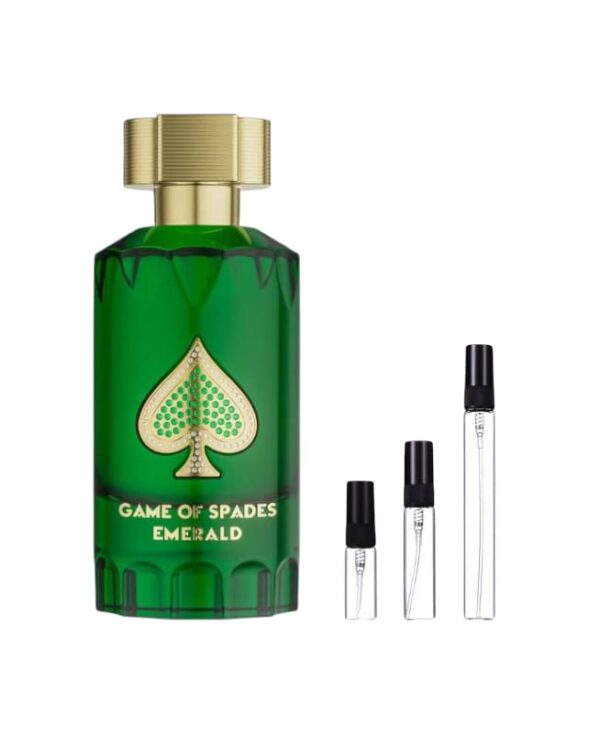Game Of Spades Emerald: frescura masculina en decants de 3ml a 10ml. Aromas intensos, modernos y seductores.