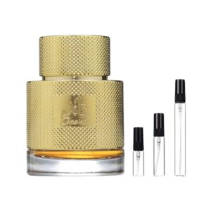 Decants Lattafa Qaaed de 3ml, 5ml y 10ml: esencia intensa con oud, vainilla y especias. Lujo accesible para quienes buscan distinción.