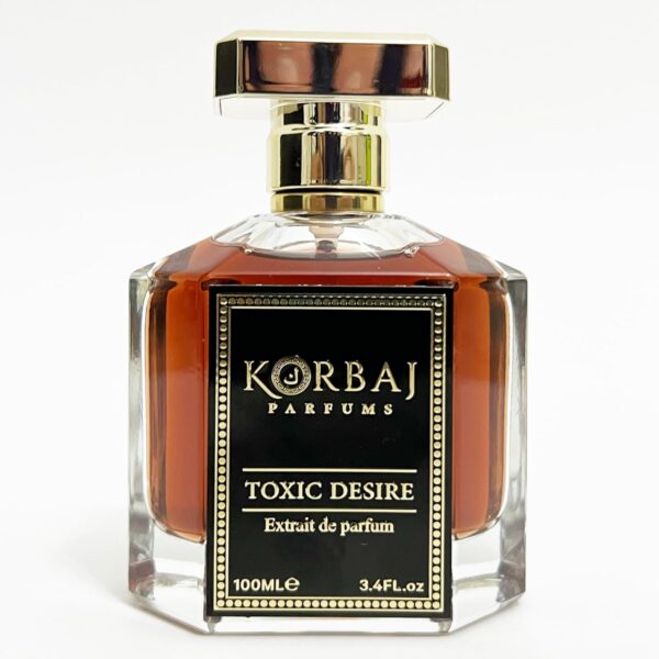 Perfume Korbaj Toxic Desire: cálido, dulce y seductor. Una fragancia unisex intensa y envolvente. ¡Descúbrela!
