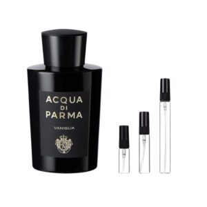 Decants Acqua Di Parma Vaniglia: vainilla refinada y cítricos en 3ml, 5ml y 10ml. Elegancia cálida con alma italiana.