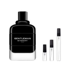 Decants Givenchy Gentleman Eau De Parfum: intensidad elegante en 3ml, 5ml y 10ml. Iris, vainilla y carácter masculino en cada aplicación.