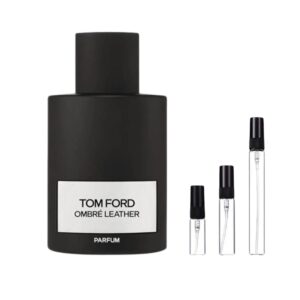 Decants Tom Ford Ombre Leather Parfum: cuero, jazmín y tabaco en formatos de 3ml, 5ml y 10ml. Intensidad y elegancia en cada gota.