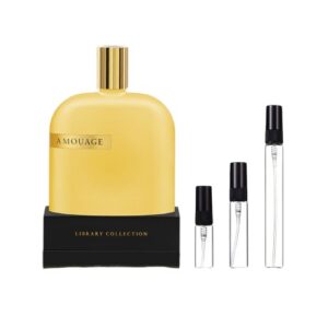 Decants Amouage Opus 1: cardamomo, flores e incienso en una fragancia amaderada, sofisticada y atemporal. ¡Descúbrela