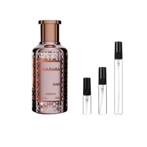 Decants Bharara King Parfum: cítricos, frutas y vainilla en una fragancia masculina, vibrante y envolvente. ¡Descúbrela!