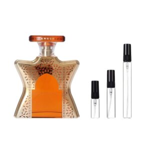 Decants Bond Dubai Amber en 3ml, 5ml y 10ml: oud, rosa y ámbar en una fragancia oriental, intensa y lujosa.