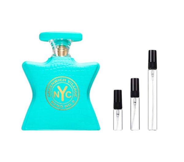 Decants Bond Greenwich Village en 3ml, 5ml y 10ml: mandarina, jazmín y praliné en una fragancia urbana y sofisticada.