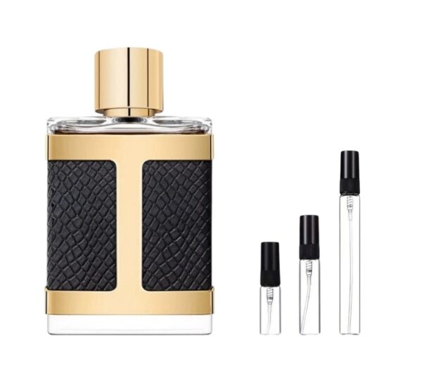 Decants CH Insignia Man Carolina Herrera en 3ml, 5ml y 10ml: cuero, lavanda y ámbar en una fragancia masculina y sofisticada.