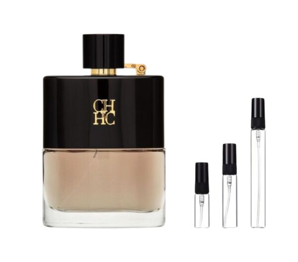 Decants CH Men Privé Carolina Herrera en 3ml, 5ml y 10ml: whisky, lavanda y cuero en una fragancia masculina y nocturna.
