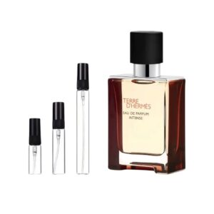 Decants Terre D’Hermes Eau De Parfum Intense: cítricos, geranio y vetiver en una fragancia masculina, profunda y sofisticada