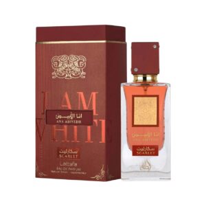 Descubre Lattafa Ana Abiyedh Scarlet, una fragancia oriental con cereza negra, peonía y vainilla. Dulce, especiada y absolutamente inolvidable.