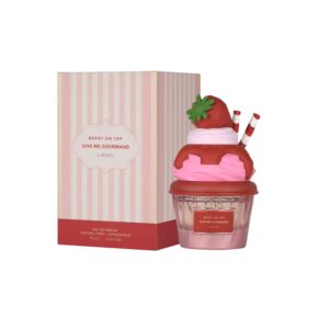 Perfume Lattafa Berry On Top Give Me Gourmand: frutos rojos, crema batida y vainilla en una fragancia dulce, divertida y adictiva.