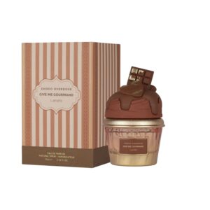 Perfume Lattafa Choco Overdose Give Me Gourmand: cacao, crema batida y praliné en una fragancia dulce, cálida y provocadora. Pura tentación olfativa.