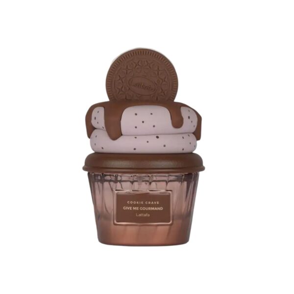 Perfume Lattafa Cookie Crave Give Me Gourmand: galleta, vainilla y crema batida en una fragancia dulce, cálida y adictiva. Pura tentación olfativa.