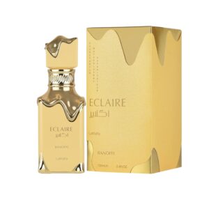 Perfume Lattafa Eclaire Banoffi: plátano caramelizado, rosa y vainilla en una fragancia dulce, atrevida y reconfortante. Pura tentación olfativa.