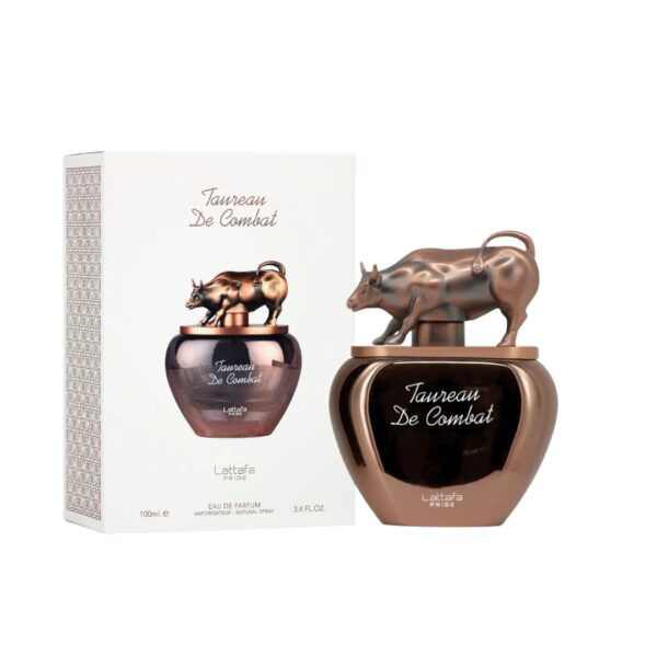 Lattafa Taureau de Combat: ámbar, tabaco y vainilla en una fragancia oriental especiada que irradia fuerza, elegancia y sensualidad.