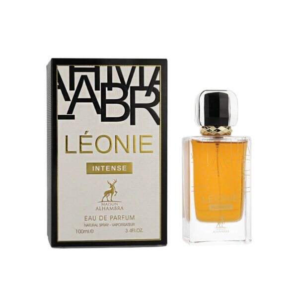 Maison Alhambra Leonie Intense: lavanda, jazmín y vainilla en una fragancia intensa y elegante que revela tu lado más audaz.
