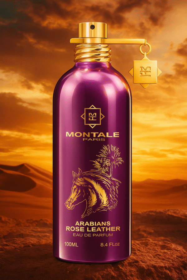 Montale Arabians Rose Leather: rosa oriental, cuero y ámbar en una fragancia intensa, sensual y sofisticada. Descubre su poder seductor