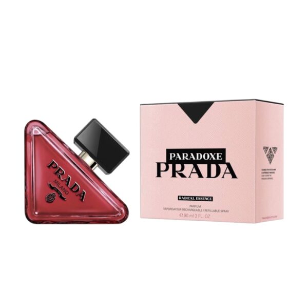 Perfume Prada Paradoxe Radical Essence: neroli, pistacho salado y sándalo. Intensidad gourmand para una feminidad audaz y sofisticada