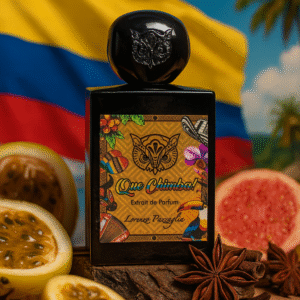 Que Chimba! de Lorenzo Pazzaglia: maracuyá, vainilla y madera en una fragancia tropical, intensa y auténtica. ¡Una explosión de sabor y estilo!