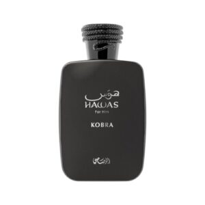 Rasasi Hawas Kobra: cítricos, especias y maderas en una fragancia masculina intensa, elegante y magnética.