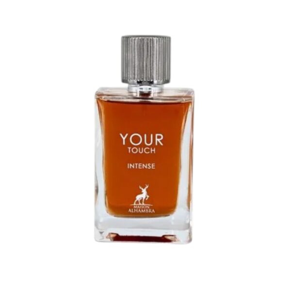 Your Touch Intense Maison Alhambra: violeta, toffee y ámbar en una fragancia dulce, cálida y sofisticada. Intensidad con elegancia
