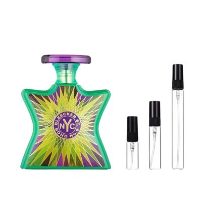 Decants Bond Bleecker Street 3ml, 5ml y 10ml: frescura urbana con hojas verdes, jazmín y ámbar. Lleva el espíritu de Nueva York contigo.