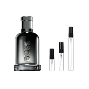 Decants Boss Bottled Beyond 3ml, 5ml y 10ml: jengibre, cuero y vetiver en una fragancia intensa y elegante. ¡Descúbrela y ve más allá!