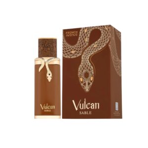 French Avenue Vulcan Sable: cuero, oud y ámbar en una fragancia intensa y masculina. Poder, misterio y elegancia en cada nota.