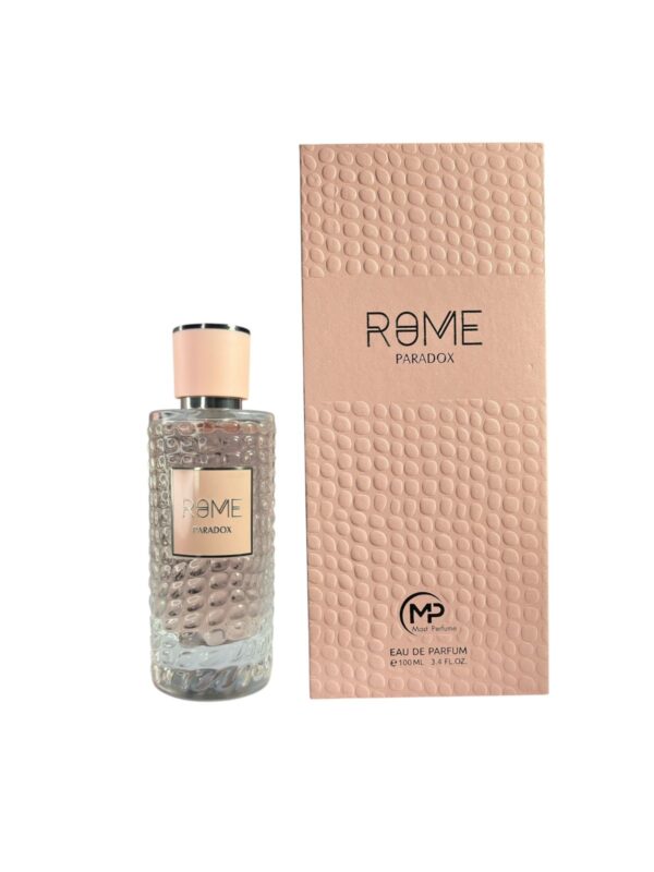 Mast Perfume Rome Paradox: cítricos, flores blancas y vainilla Bourbon. Una fragancia moderna, sensual y versátil para destacar.