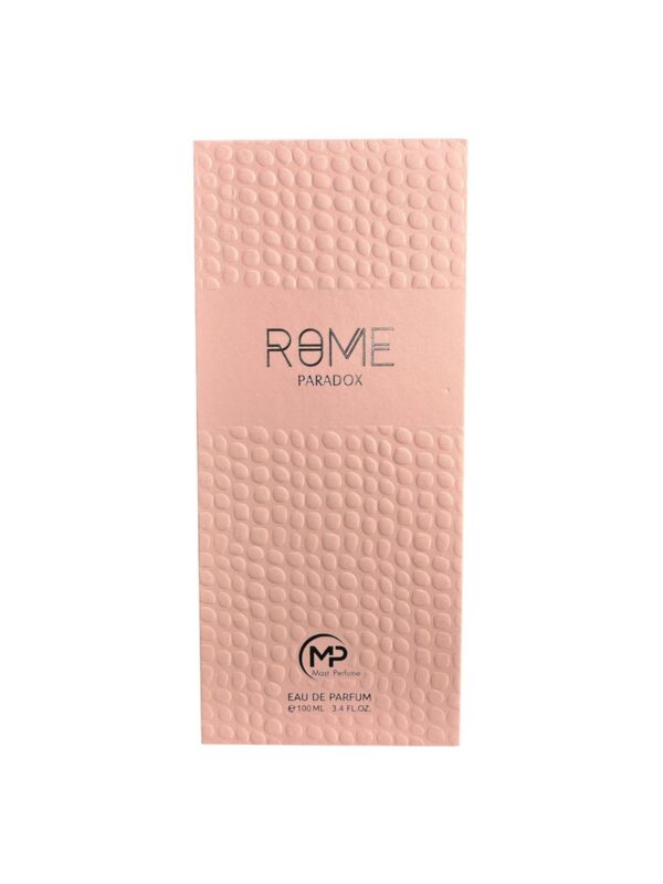 Mast Perfume Rome Paradox: cítricos, flores blancas y vainilla Bourbon. Una fragancia moderna, sensual y versátil para destacar.