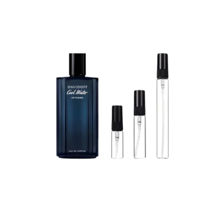 Decants Davidoff Cool Water Intense en 3ml, 5ml y 10ml. Frescura cítrica y sensualidad tropical en formato portátil y elegante.