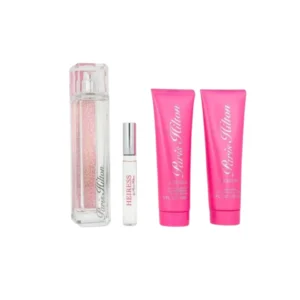 Estuche Heiress Paris Hilton Mujer con perfume, perfumero, crema y gel. Aroma floral frutal vibrante y femenino para cualquier ocasión.