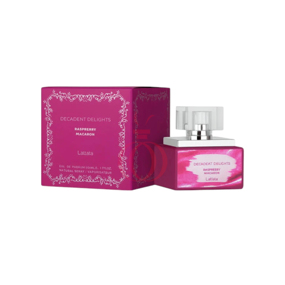 Decadent Delights Raspberry Macaron, fragancia frutal-gourmand con frambuesa, rosa y vainilla envolvente.